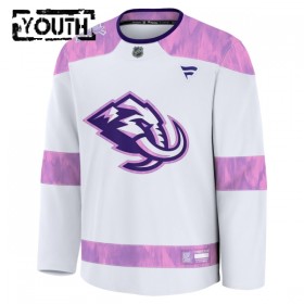 Lasten Pelipaita Custom Utah Hockey Club Fanatics Hockey Fights Cancer Practice Valkoinen